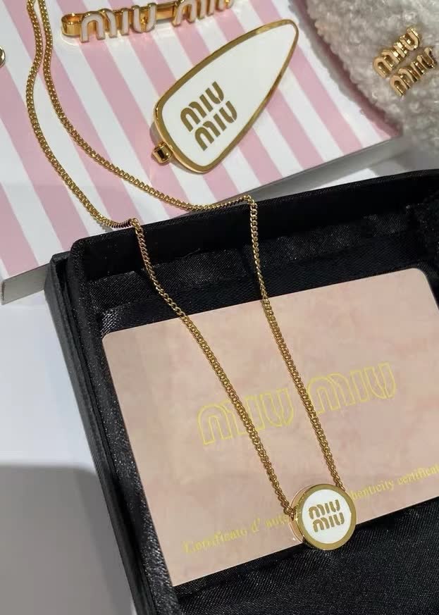 Miu Miu Logo Pendant Necklace